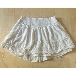 Hollister White Ultra High-Rise Skirt Women’s Size Large | Boho Mini Layered